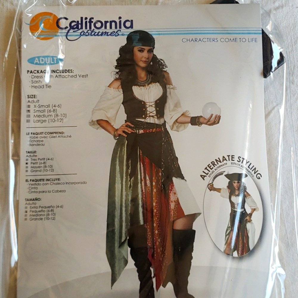 Gypsy / Pirate Costume with Jewelery